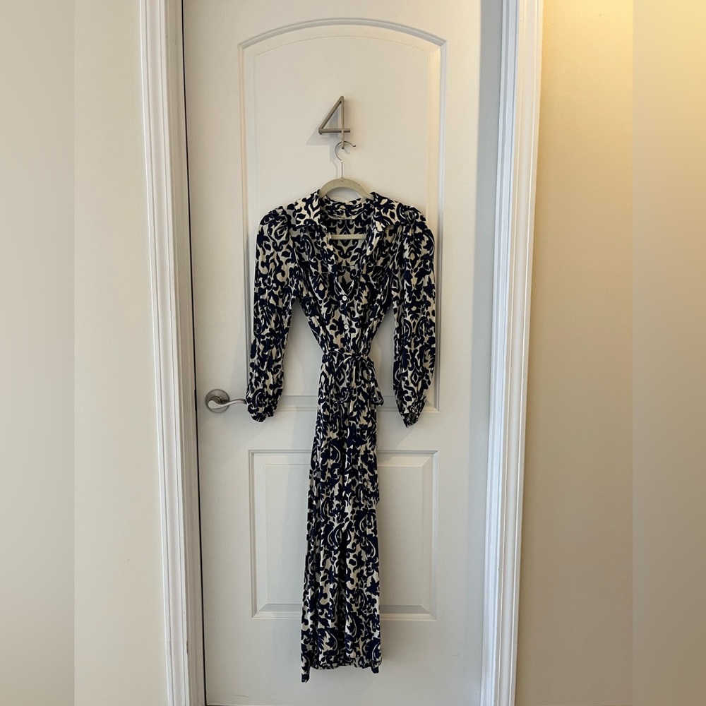ZARA Navy Midi Summer Dress